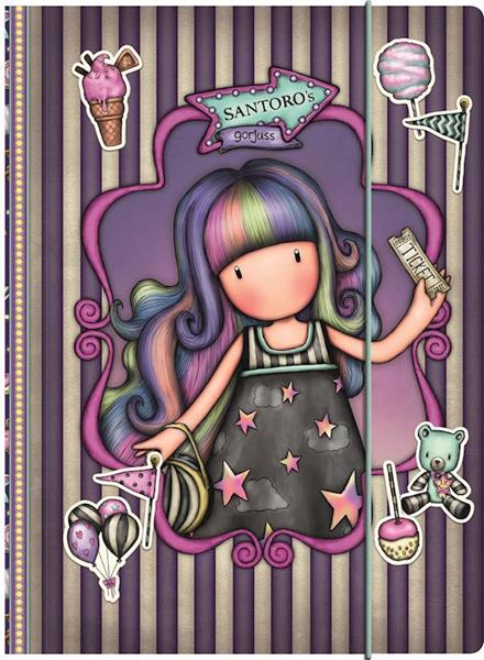 Imagen de Libreta Folio Tapas Duras Con Elastico Gorjuss™ Fairground "Up And Away" 24,8X9X33,4Cm