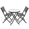 Imagen de Conjunto de mesa de terraza plegable (60x71 cm) + 2 sillas de textileno (46x82 cm) Aktive