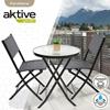 Imagen de Conjunto de mesa de terraza plegable (60x71 cm) + 2 sillas de textileno (46x82 cm) Aktive