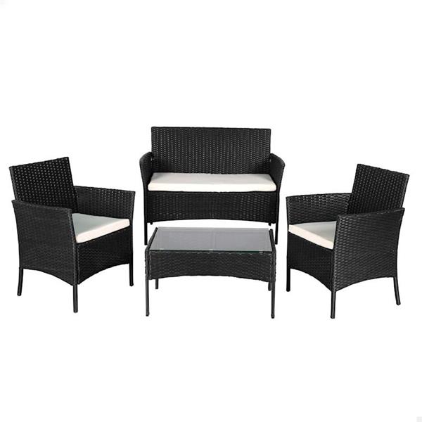 Imagen de Conjunto de sofá (104x58x84 cm) + 2 sillas (57x58x84 cm) + mesa jardín (71x41x39 cm) Aktive