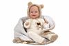 Imagen de Muñeca Elegance Babyto marron con manta (muñeco de peso) 35 cm