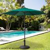 Imagen de Parasol 300 cm con chimenea y mástil de aluminio 3,8 cm color verde