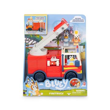 Imagen de Camion de bomberos Bluey.Incluye figura de Bingo y de Bluey con accesorios.
