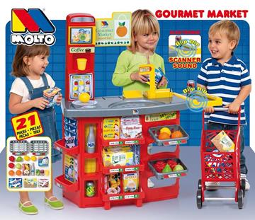 Imagen de Supermercado con 20 accesorios y carrito de la compra Molto