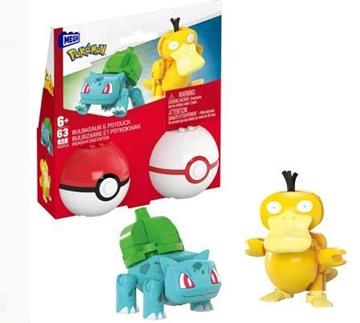 Imagen de Pokémon Pack 2 Pokeballs Construibles Modelos Surtidos Mattel