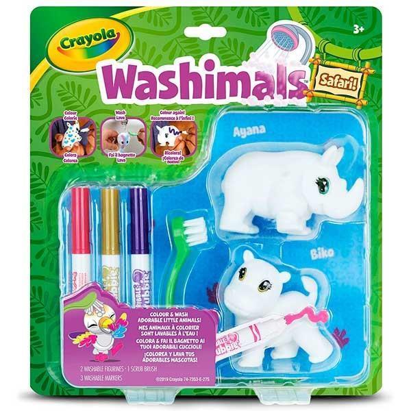 Imagen de Washimals Safari Mini Set Hipopótamo y Rinoceronte