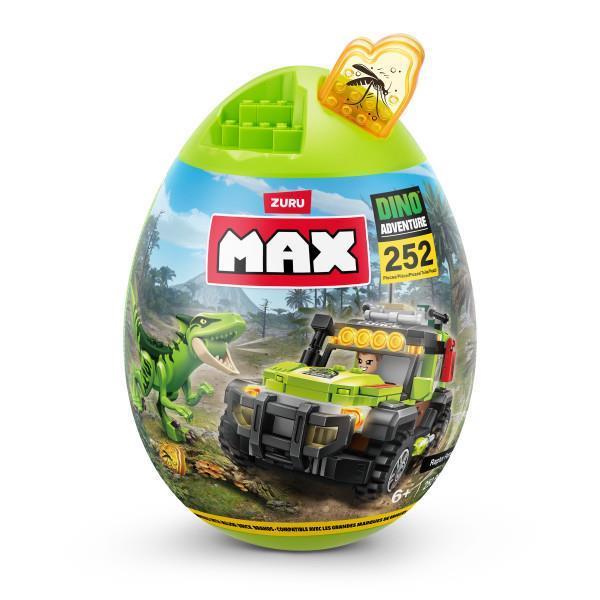 Imagen de Juego de construcción Max Dino en huevo con figura, dinosaurio y coche 4x4 (233 pzas) 24'7x17'2x14'4cm