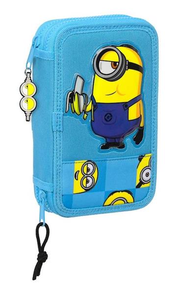 Imagen de Plumier Doble Pqño 28 Pcs Minions "Minionstatic" 12,5X19,5X4Cm