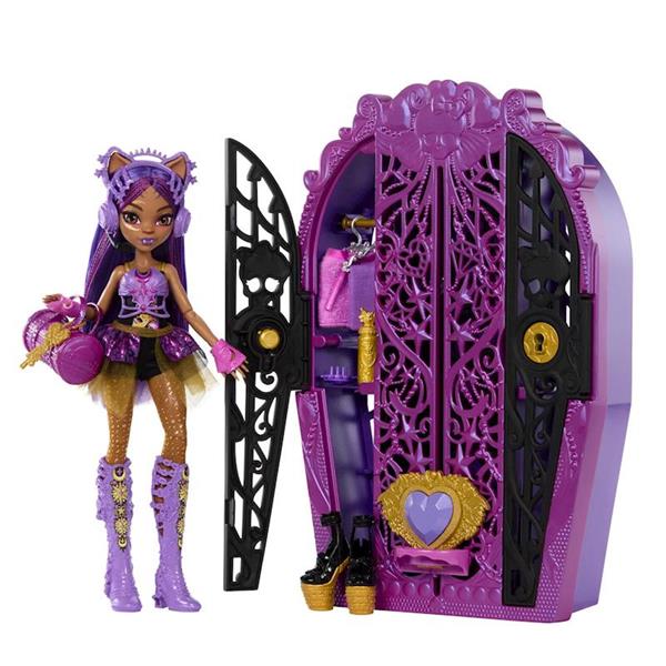 Imagen de Muñeca Monster High Skulltime Secrets 4 Clawdeen Wolf Con Armario y accesorios.