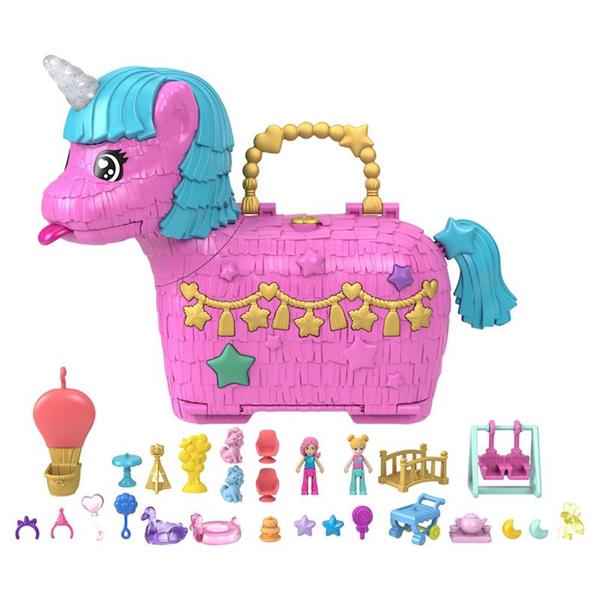 Imagen de Estuche Polly Pocket Para Mini Muñecas Unicornio. Incluye 2 mini muñecas y 25 accesorios.