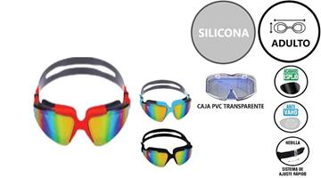Imagen de Gafas Natación   Silicona   Con Lente De Pc Polarizada Efecto Metalizado   - Modelos surtidos