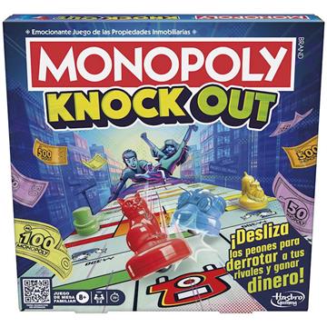Imagen de Juego Monopoly Knockout. Desliza los peones para derrotar a tus rivales y ganar dinero.