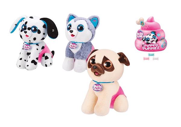 Imagen de Peluche animales en huevo sorpresa Pooping Puppies Pet Alive con sonidos reales y hacen caca 27x19x28cm