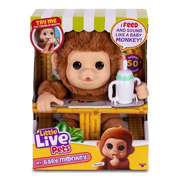 Imagen de Mascota My Baby Monkey Little Live Pets superinteractivo con más de 40 sonidos y reacciones ¡le encanta columpiarse!