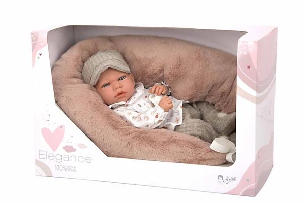 Imagen de Andie Gris Con Cojin Lactancia Muñeca Elegance 40Cm