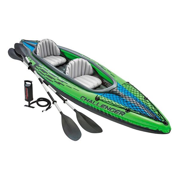 Imagen de Kayak para 2 personas con remos con mango de aluminio + bomba de hinchado Challenger K2 351X76X38 cm