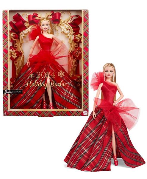 Imagen de Muñeca Barbie Coleccion Signature Con Vestido Rojo A Cuadros