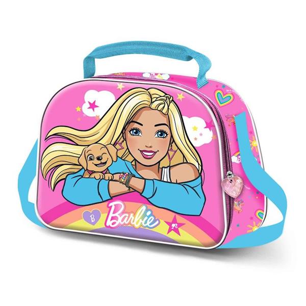 Imagen de Bolsa merienda BARBIE  3D Rainbow  20x25,5x10 cm