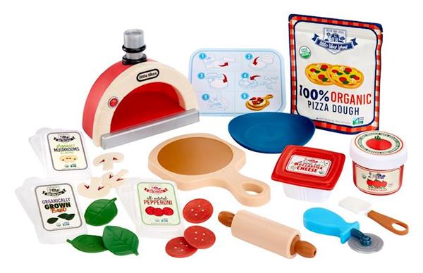 Imagen de Kit Creativo pizza del Chef con mas de 18 accesorios de cocina realistas que incluyen masa de pizza, cortador de pizza e ingredientes?