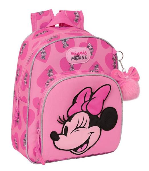 Imagen de Mochila Infantil Adapt.Carro Minnie Mouse "Loving" 28X34X10Cm