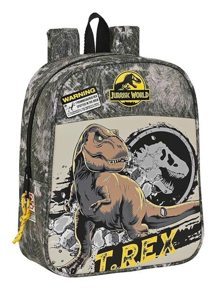 Imagen de Mochila Guarderia Adapt.Carro Jurassic World "Warning" 22X27X10Cm