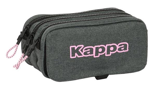 Imagen de Portatodo Triple Big Kappa "Silver Pink" 21,5X10X8Cm