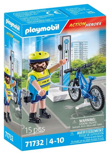 Imagen de Figura Patrulla en bicicleta Playmobil City Action.