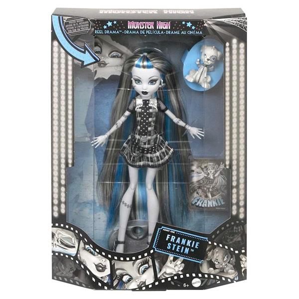 Imagen de Muñeca Monster High Reel Drama Frankie en blanco y negro.