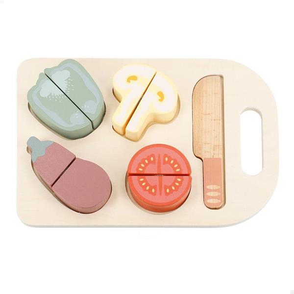 Imagen de Tabla de Fruta con Verdura Madera incluye 10 piezas. 22x25x15 cm - Modelos surtidos