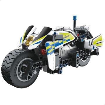 Imagen de Juego Construccion Moto Policia retrofriccion 193 piezas. 7x19x9 cm