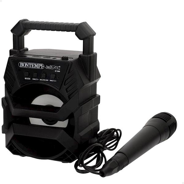 Imagen de Mini Altavoz Karaoke Con Micro con luces , sonidos y cargador usb incluido. 15x10x18 cm.