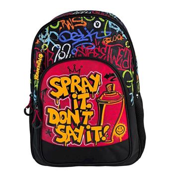 Imagen de Mochila Primaria Ranking Grafitti doble compartimento adaptable a carro 44 X 31 X 17 CM.