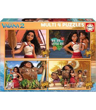 Imagen de Multi 4 Puzzles 50-80-100-150 Vaiana 2