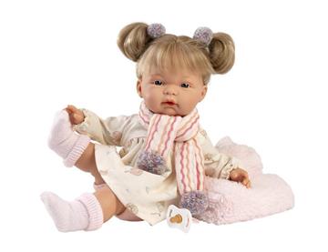 Imagen de Muñeca Joelle Llorona 38cm con cuerpo de tela y mecanismo de sonido