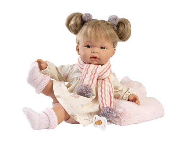 Imagen de Muñeca Joelle Llorona 38cm con cuerpo de tela y mecanismo de sonido