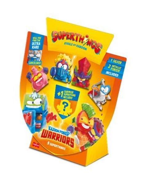 Imagen de Figura Superthings Kazoom Power Warriors Pack de 5 unidades. Incluye 1 Plateado y 2 acabado metalico incluidos. - Modelos surtidos