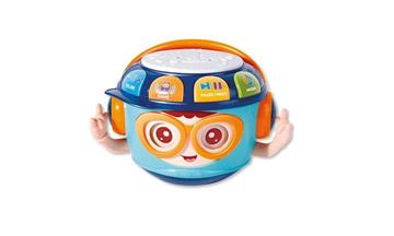 Imagen de Tambor infantil DJ y proyector, con movimiento oscilante y modo juegos 18x14x18cm