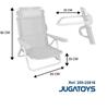 Imagen de Silla playa aluminio multiposicion rayas con reposacabezas 25 cm, almohadilla y bolso lateral, 80x65x45cm, 25 cm altura asiento.