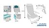 Imagen de Silla playa aluminio multiposicion rayada con reposacabezas 38 cm., almohadilla, bolso lateral y asas para transportar, 88x61x105cm (480gr)