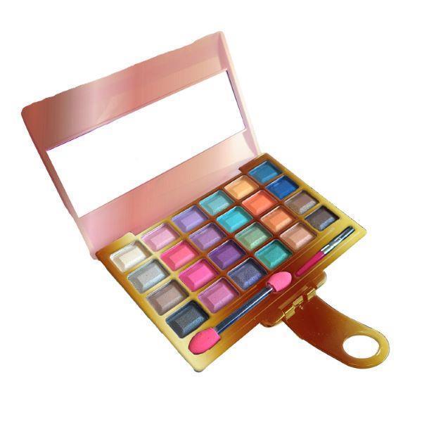 Imagen de Estuche Maquillaje Pink It. Incluye 24 sombras de ojos y 2 aplicadores. 14x22x2,5 cm