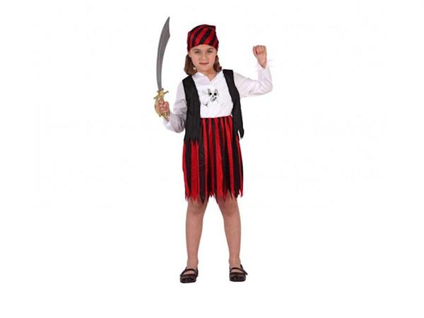 Imagen de Disfraz Infantil Niña Pirata Rojo Talla 5-6 años Atosa