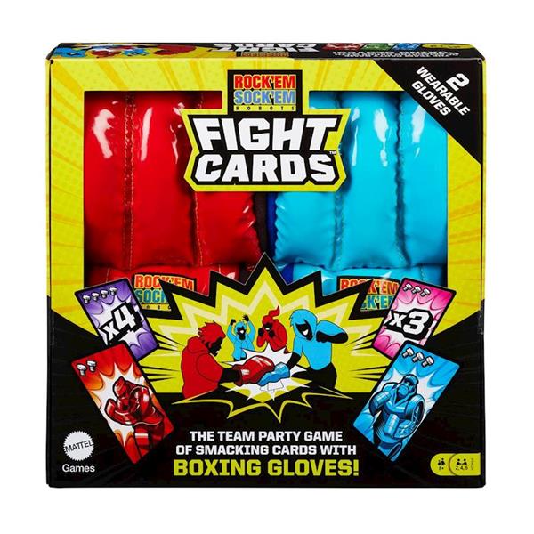 Imagen de Rock 'Em Sock 'Em Robots Juego de Cartas con Guantes de Boxeo Mattel