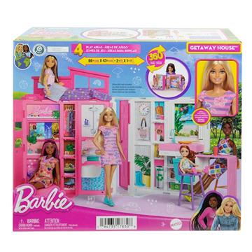 Imagen de Barbie Getaway House Muñeca y Juego de Casa con 4 Áreas de Juego y Accesorios