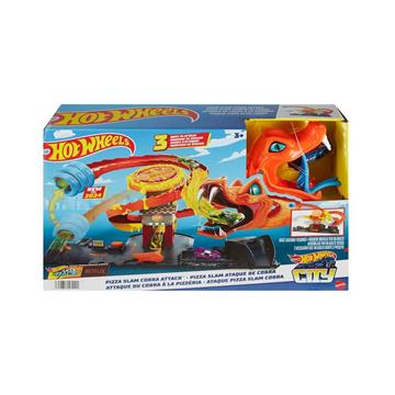 Imagen de Hot Wheels City Pizza Ataque de la Serpiente Pista con 1 Vehículo a Escala 1:64