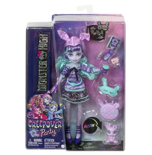 Imagen de Monster High Fiesta de Pijamas Twyla Muñeca Articulada con Mascota y Accesorios Mattel