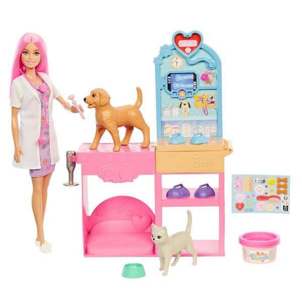 Imagen de Barbie y su clínica veterinaria.