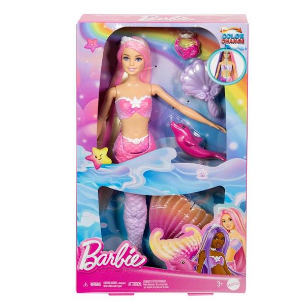 Imagen de Barbie Malibú Muñeca Sirena Cambia de Color con Accesorios Mattel