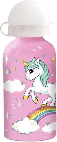 Imagen de Botella Pequeña Aluminio 400ml Unicornio Arcoiris