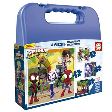 Imagen de Maleta Spidey Set 4 Puzzles Infantiles Progresivos