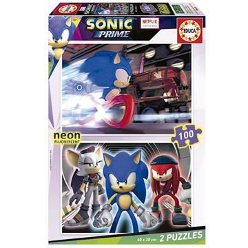 Imagen de Sonic Prime Neon Puzzle Set de 2 100 Piezas 
